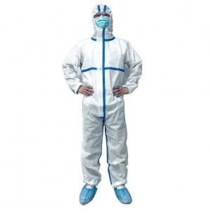 Iso13982 Breathable Adult Disposable SMS Coverall Disposable Suits For Fiberglass