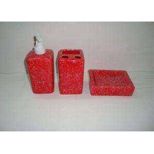 China Size Common Ceramic Bathroom Set Stoneware Marble Bathroom Accessories supplier