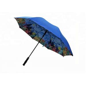 30 Inches Double Layer Golf Umbrella Solid Outsider Full Color Printing Inside Layer