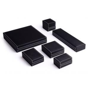 Embossing Surface Leather Gift Box Black Leather Jewelry Boxes For Women