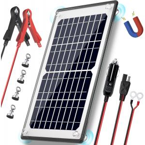 10W 12V Magnetic Solar Battery Charger Trickle Maintainer Waterproof For Boat