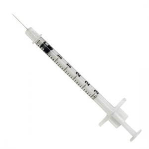 3-Piece Disposable Insulin Injection Syringes For U-100 With Integrated Needle