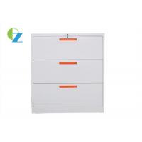 China 3 Drawer Horizontal File Cabinet / Office File Storage Furniture Dustproof on sale