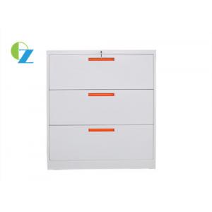 China 3 Drawer Horizontal File Cabinet / Office File Storage Furniture Dustproof supplier