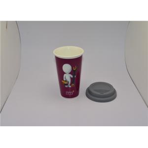 13oz Logo Printed Ceramic Travel Coffee Mugs , Double Walled Color Change Mug