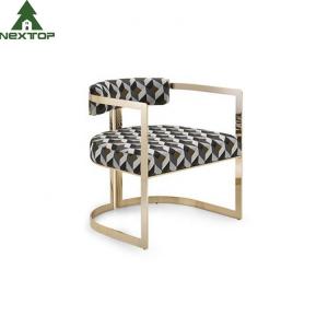 China Modern Luxury Hotel Furniture Golden Armchair Leisure Stainless Steel Brass Dining Chair supplier