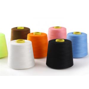 China Dyed Colorful 100% Spun Polyester Thread Yarn 30 / 2 For T Shirt Yarn / Dresses supplier
