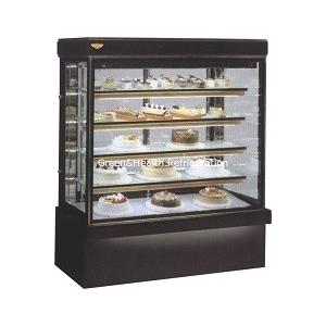 2m Vertical Bakery Cake Display Showcase With Marble Or Stainless Steel Base