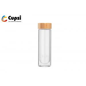 China 460ml Double Walled Glass Water Bottle With Removable Stainless Steel Infuser supplier