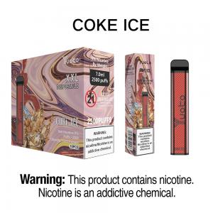 Yuoto xXL electronic cigarette stick 2500 Puffs Disposable Vape Coke Ice 7ml stylish appearance