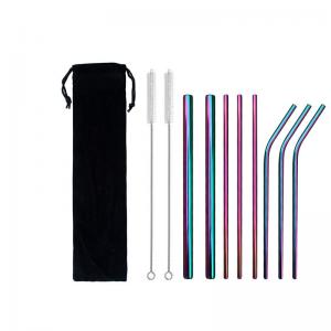 Food Grade Water Bottle Accessories 18/8 Stainless Steel Drinking Straw With Brush