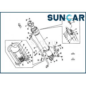 LZ00476 CX330 CASE Crawler Excavator bucket cylinder repair sealing kit Model inner parts