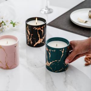 Home Decoration Scented Soy Candles Natural Scented Candles Marble Candle Jar With Lids