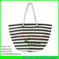 LUDA striped straw shoulder bag fashion women big size straw bags 2015