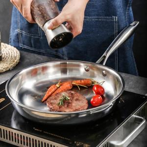 New Arrival 304 Stainless Steel Fry Pan Nonstick Cooking Pot Fried Steak Skillet Egg Nonstick Frying Pan