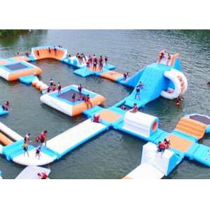 China Largest Indoor Outdoor  Island Water Park For Family , Beach Waterpark Floating Obstacle supplier