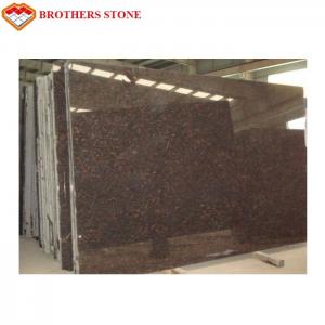 China Natural Stone Tan Brown Granite Tiles Polished Surface Finish 17mm-200mm Thickness supplier