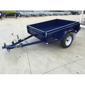 China 6x4 Tandem Box Trailer Single Axle Utility Trailer 750KG With Mudguards Checker Plate supplier