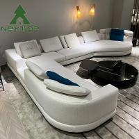 China White Semi Circular Linen Sofa Interior Decoration Villa Living Room Office Area on sale