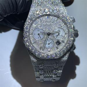 Custom VVS Lab Moissanite Diamond Watch Iced Out Hand Setting Bezel