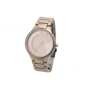 Stainless Steel Quartz Ladies Watches IP / PVD Rose Gold  Two Layers Dial
