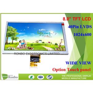 China LVDS Interface Industrial LCD Panel High Brightness ZJ080NA - 08A 8.0 Inch 1024 * 600 supplier