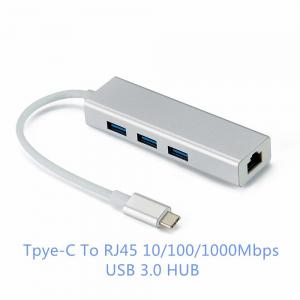 Portable 4 Port USB 3.0 Hub with 2-in-1 Type C Adapter Converter,External Multiple USB Data Hub for New Devices,PC,Mac