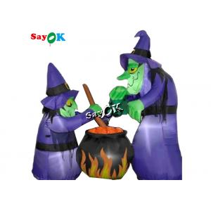 ​4x6ft Led Lighting Inflatable Halloween Witch With Cauldron