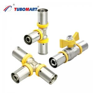 Brass Push To Connect Press Plumbing Fittings Lead Free For PEX AL PEX Pipe