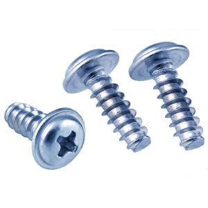 China White Zinc Plated Pan Head Phillips Self Tapping Screws With Fixed Washer wholesale