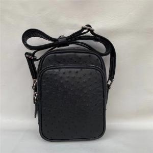 Authentic Real True Ostrich Skin Men Small Leisure Purse Genuine Leather Shoulder Bag Male Casual Mini Crossbody Bag