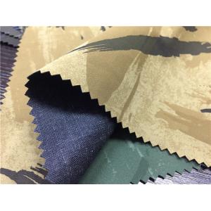Thin Viscose Backing Pu Synthetic Leather Printed Camo Design For Jacket / Pants