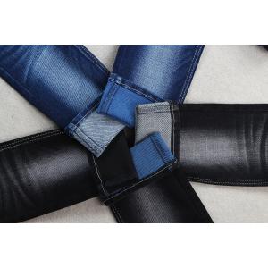 China Colored Weft Stretch Denim Twill Fabric 59 With Black Blue White Mixed Color In Back Side supplier