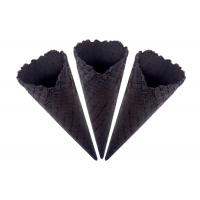 China Ice Cream Black Charcoal Color Sugar Cones With 23 Degree Angle on sale