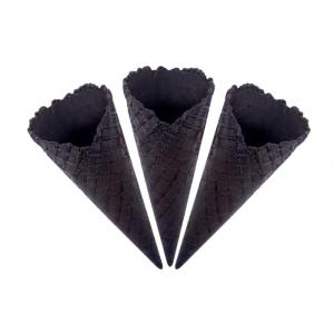 26° Angle Pure Black Ice Cream Related Production Waffle Cones Conical Shaped