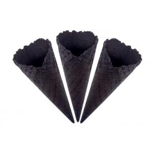 China Ice Cream Black Charcoal Color Sugar Cones With 23 Degree Angle supplier