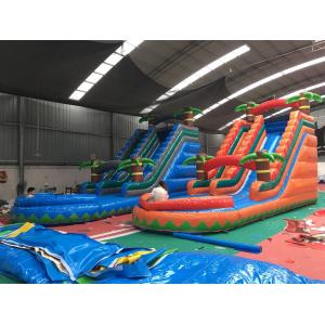 China Colorful Coconut Tree Wet And Dry Inflatable Slide For Advertising supplier