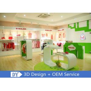 China Glossy White Interior Design Children'S Store Fixtures Wooden + Metal S / S Rack supplier