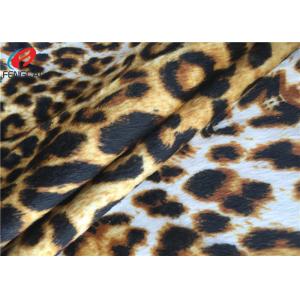 China Leopard Printed Micro Velboa Polyester Velvet Fabric For Upholstery , Eco - Friendly supplier