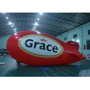 China Custom Advertising Inflatable Red Airship Blimp Zeppelin With Full Printing supplier