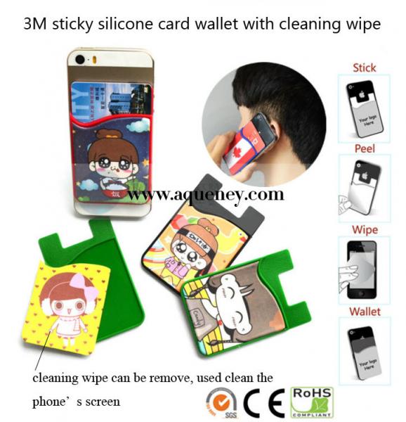 2020 Nylon smart card wallet 3m sticky for mobile phone