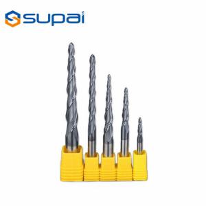 45 Degree Tapered End Mills For Wood , Carbide Tapered Ball End Mills