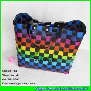 China LUDA tropical fruit color pp straw bag ladies shopping beach bag supplier