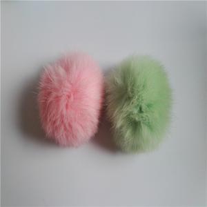 Red plush rex rabbit fur ball keychain / animal pom pon / pom poms fur bag charm