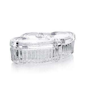 Crystal glass double heart jewelry gift box, jewelry case