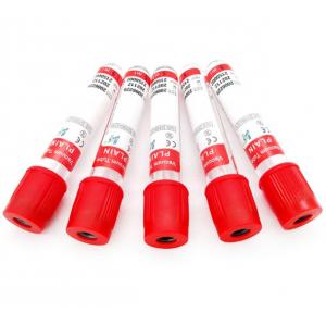 Red Cap Blood Collection Tube No Additive Plain 2ml 10ml PET Glass