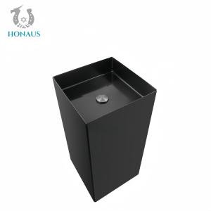 Modern Full Pedestal Wash Basin Stainless Steel Luxury Hotel Apartment Polished