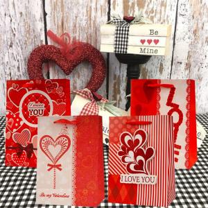 Kraft Paper Valentines Day Gift Bag With Logo Printed