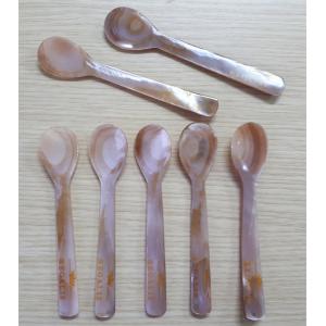 China Special Color Brown Natural Mother Of Pearl Caviar Spoon 4.7 Inch And 5.1'' Available wholesale