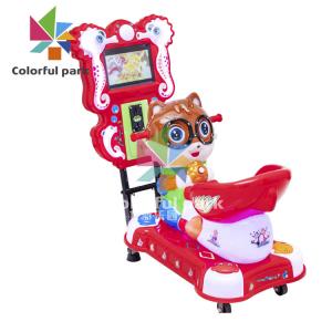 40W Coin Operated Kiddie Ride , Plastic Poppy Cat Kiddie Ride